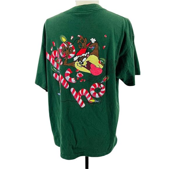 Vintage Wild Oats 90s Looney Tunes Taz Holiday Short Sleeve Tee Xlarge - Picture 8 of 8